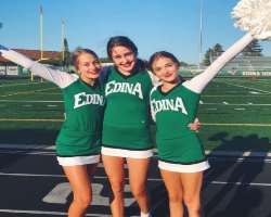 She was a cheerleader while she was in high school. She was also a part of Edina Squad.